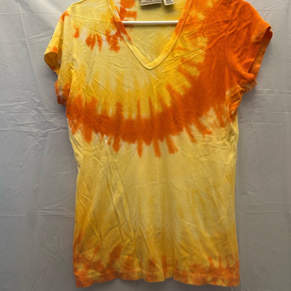 Route 66 Orange and Yellow Tie-Dye Short Sleeve Tee